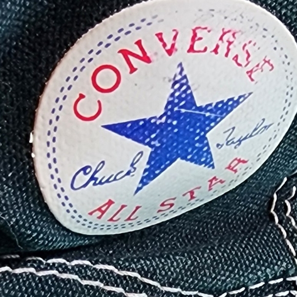 Vintage Converse All Star High Top Canvas Black Shoes Sz 6 Chuck Taylor CHARITY - Picture 4 of 9